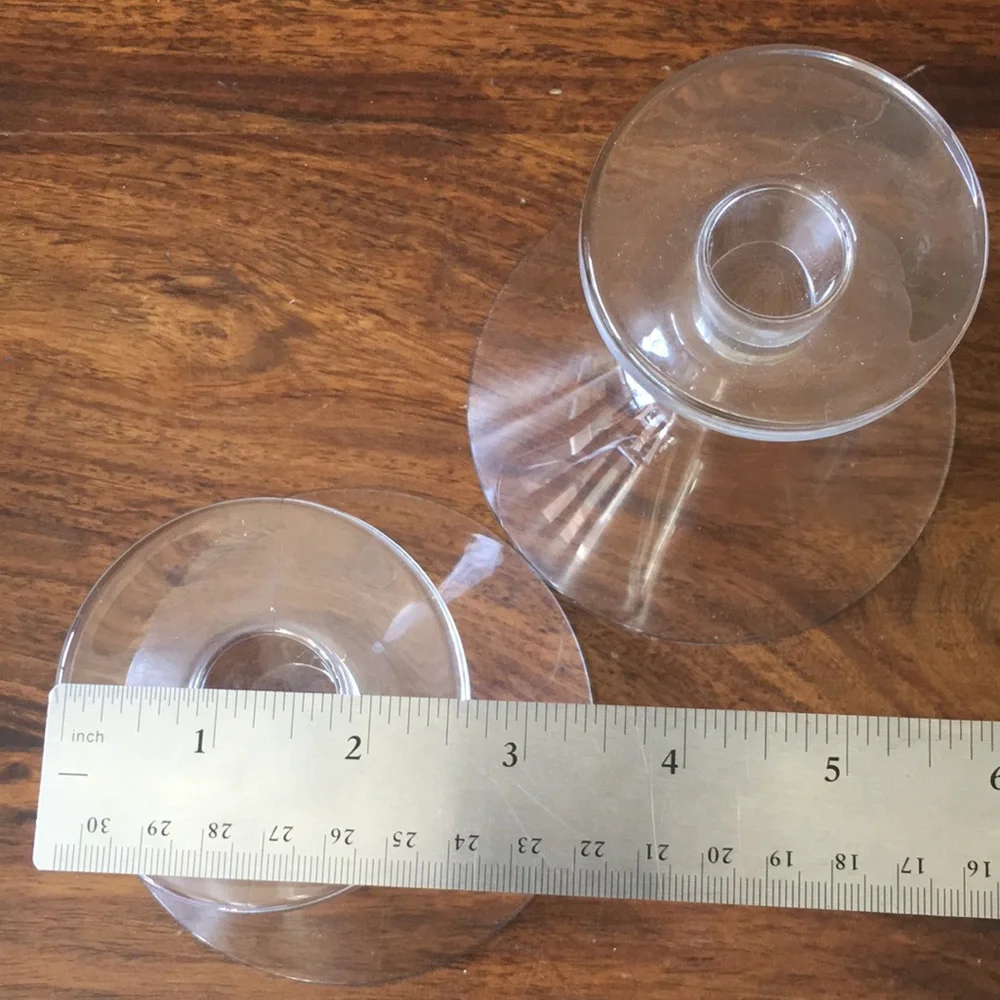 2 Crate & Barrel VIVA CLEAR Thick Stem Blown Martini Glasses (Set of 2)